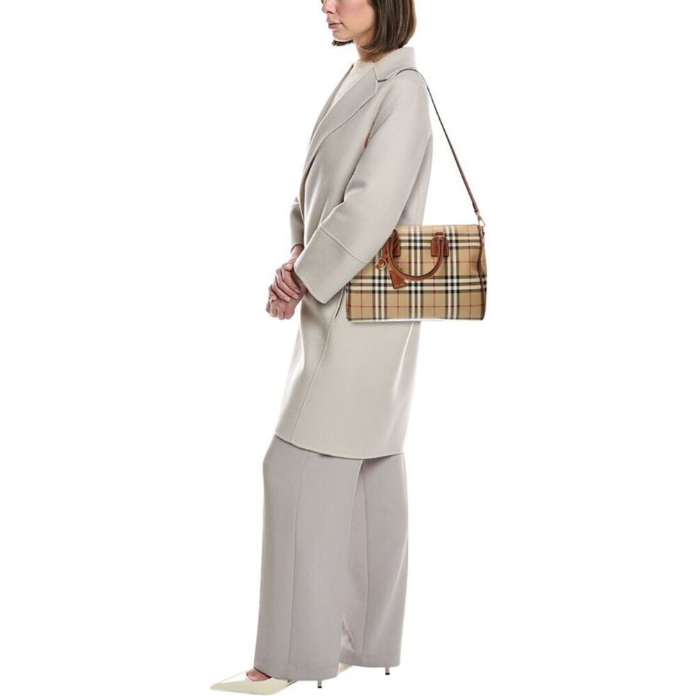 Burberry Check Canvas Luggage Bag, Brown - Picture 4 of 4